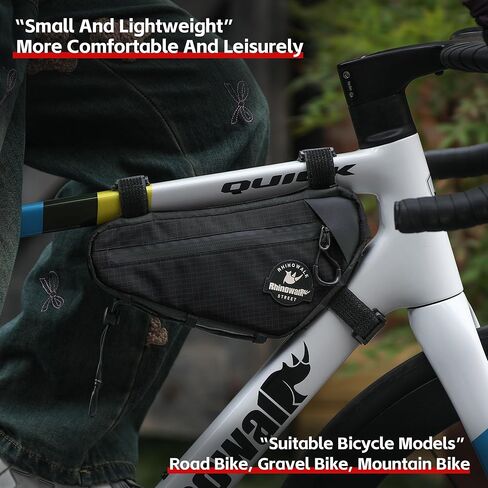 Bike Frame Bag Cycling Triangle Bike Bag Water Resistant Bicycle Frame Bag Under Top Tube Bag Pouch for Mountain Gravel MTB Road Bike Accessories, Black in Kuwait