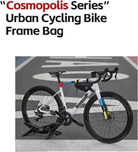 Bike Frame Bag Cycling Triangle Bike Bag Water Resistant Bicycle Frame Bag Under Top Tube Bag Pouch for Mountain Gravel MTB Road Bike Accessories, Black in Kuwait