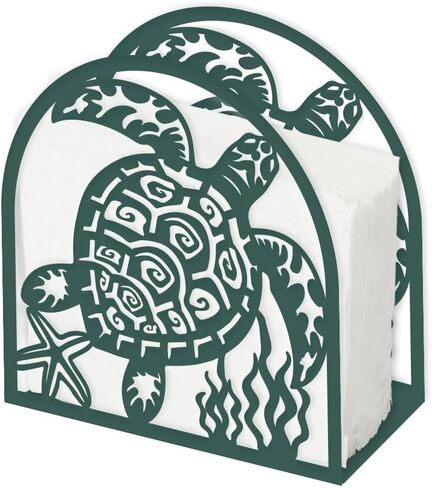 SUPERDANT Sea Turtle Napkin Holder for Tables Blue Metal Serviette Organizer Tissue Cocktail Paper Towel Dispenser Storage for Kitchen Countertop Restaurant Dining Room Farmhouse Decoration in Saudi Arabia