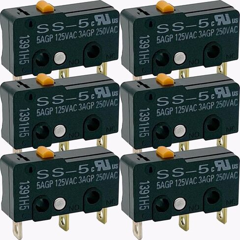 SS-5 (6-Pack) 5A 125V AC SPDT Subminiature Snap Action Micro Switch Compatible with 3D Printers Z-Endstop & Mic Switch Repairs Fixes Auto Leveling Repeatability Replacement for SS-5GL in Kuwait