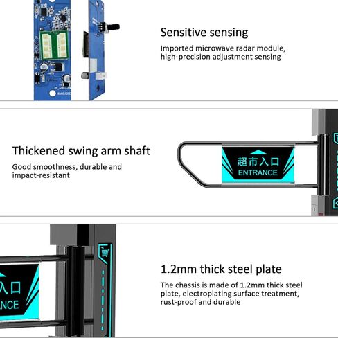 باب متأرجح أوتوماتيكي ذكي مع إعلان صوتي وشاشة LED - مثالي لمداخل المتاجر والمكتبات - تعزيز إمكانية الوصول والأمن in Kuwait