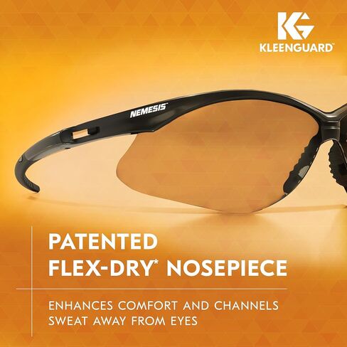 نظارات أمان KleenGuard™ V30 Nemesis™ (25685)، طلاء مضاد للضباب من KleenVision™، عدسات داخلية/خارجية، أسود للجنسين (الكمية 12) in Kuwait