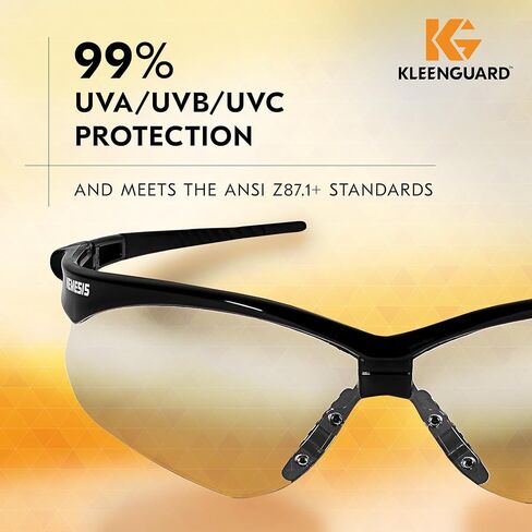 نظارات أمان KleenGuard™ V30 Nemesis™ (25685)، طلاء مضاد للضباب من KleenVision™، عدسات داخلية/خارجية، أسود للجنسين (الكمية 12) in Kuwait