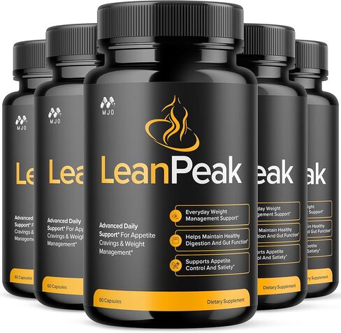 (5 عبوات) كبسولات Lean Peak، حبوب Lean Peak الرسمية بمكونات طبيعية، مكملات Leanpeak المتقدمة للصحة العامة والعافية، دعم نمط الحياة الصحي ذو القوة القصوى الطبيعية (300 كبسولة) in Kuwait