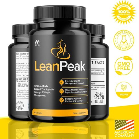 (5 عبوات) كبسولات Lean Peak، حبوب Lean Peak الرسمية بمكونات طبيعية، مكملات Leanpeak المتقدمة للصحة العامة والعافية، دعم نمط الحياة الصحي ذو القوة القصوى الطبيعية (300 كبسولة) in Kuwait