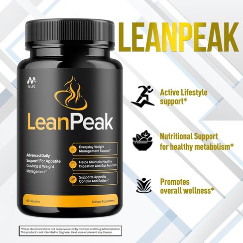 (5 عبوات) كبسولات Lean Peak، حبوب Lean Peak الرسمية بمكونات طبيعية، مكملات Leanpeak المتقدمة للصحة العامة والعافية، دعم نمط الحياة الصحي ذو القوة القصوى الطبيعية (300 كبسولة) in Kuwait