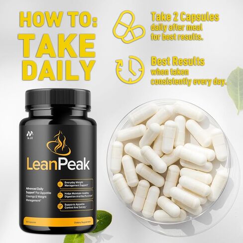 (5 عبوات) كبسولات Lean Peak، حبوب Lean Peak الرسمية بمكونات طبيعية، مكملات Leanpeak المتقدمة للصحة العامة والعافية، دعم نمط الحياة الصحي ذو القوة القصوى الطبيعية (300 كبسولة) in Kuwait