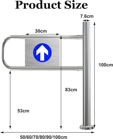 Entrance Swing Gate, Stainless Steel Barricade Accesses Doors, Supermarket Entrance 1-Way Safety Door, for Supermarket, Library, Scenic Store,LeftDoor-90 * 100cm in Saudi Arabia
