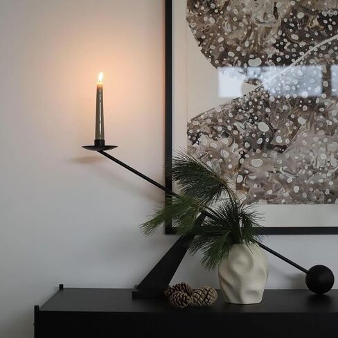 Black Metal Modern Candle Holder Candlestick Holders Decorative Candle Stand, Tapered Candle Holders (Not Included Candle) in Saudi Arabia