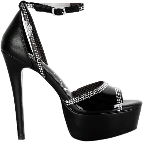 Cinderella Rhinestones Embellished Stiletto Platform Sandals in Saudi Arabia