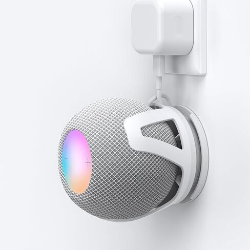 HomeMount متوافق مع Homepod Mini Wall Mount - ذاتي اللصق أو الحفر Home pod Mini Mount إدارة سلك مثالية Homepod Mini حامل لتوفير المساحة Homepod Mini Stand أبيض in Kuwait