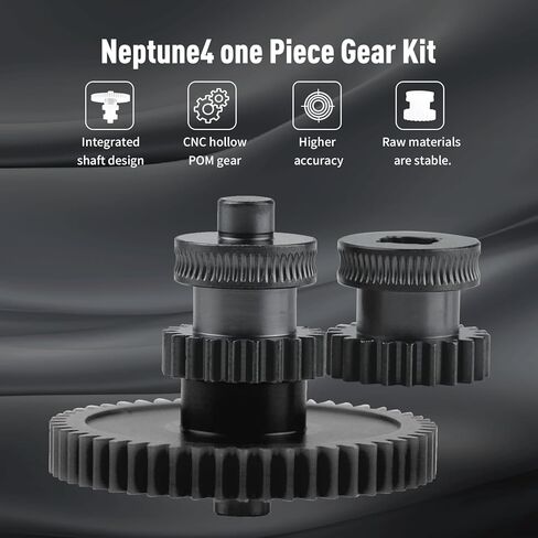 مجموعة ترقية تروس الطارد Neptune 4 - طارد تروس مزدوج من الصلب المطلي بالنانو لـ Elegoo Neptune 4/Pro/Plus/Max، مجموعة تروس متكاملة بعمود واحد in Kuwait