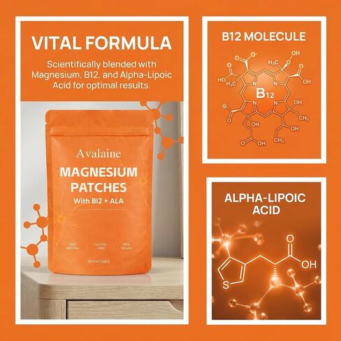 Avalaine Magnesium Patches, Magnesium Patches with Bi2+Alpha-Lipoic Acid, 30Patches (1) in Saudi Arabia