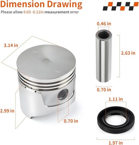 لنادي السيارات الغاز عربة جولف KF-8 341cc الجانب صمام المحرك إعادة بناء عدة STD المكبس ث/حلقة طوقا 1986-1991 1012515 in Kuwait