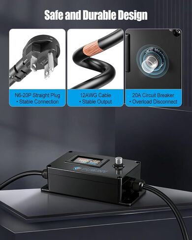 عداد طاقة تيار متردد 20 أمبير، مراقب طاقة مخرج 250 فولت N6-20P إلى N6-20R، جهاز اختبار رقمي متعدد بشاشة LCD، مقياس تردد الطاقة الحالي مع حماية من التحميل الزائد in Kuwait