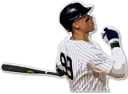 ملصق Player # 99 Home Run (فينيل New York Outfielder، ملصق القاضي من الفينيل للسيارات والشاحنات وأجهزة الكمبيوتر المحمولة والمبردات (3 × 4 بوصات) in Kuwait
