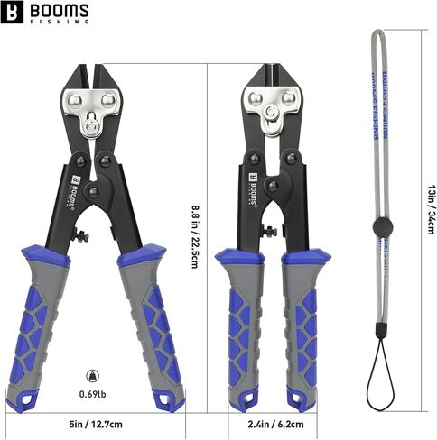 Booms Fishing Hook & Wire Cutter: Upgraded Handle, Cuts Thick Hooks & Bolts - XW43 8.8" Heavy-Duty Fishing Tool in Kuwait