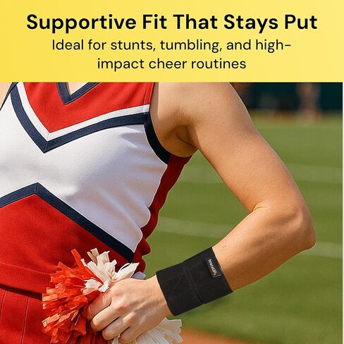 دعامات المعصم BraceUP Cheer - أغطية دعم المعصم للجمباز والتشجيع للأطفال والمراهقين، خفيفة الوزن، تصميم منخفض المستوى، عبوتان in Kuwait