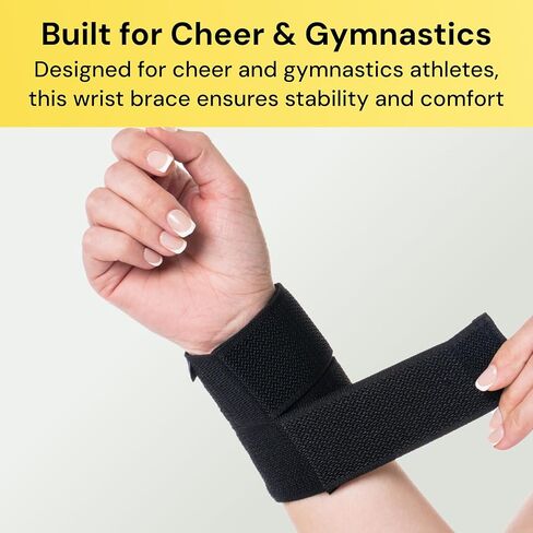 دعامات المعصم BraceUP Cheer - أغطية دعم المعصم للجمباز والتشجيع للأطفال والمراهقين، خفيفة الوزن، تصميم منخفض المستوى، عبوتان in Kuwait