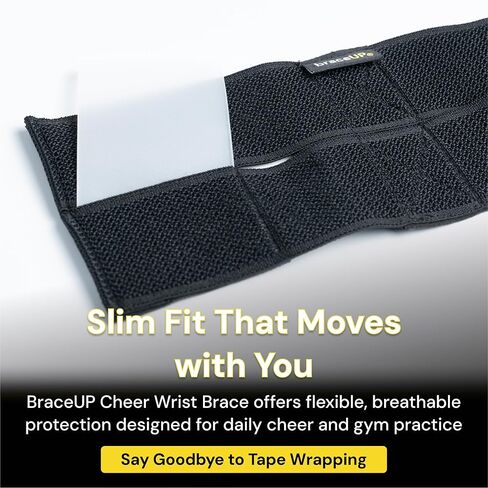 دعامات المعصم BraceUP Cheer - أغطية دعم المعصم للجمباز والتشجيع للأطفال والمراهقين، خفيفة الوزن، تصميم منخفض المستوى، عبوتان in Kuwait