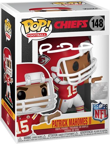 باتريك ماهومز #148 فاكس موقع معاد طباعته بالليزر وموقع من Funko POP! كرة القدم NFL: تمثال كانساس سيتي تشيفز مع حقيبة حماية in Kuwait