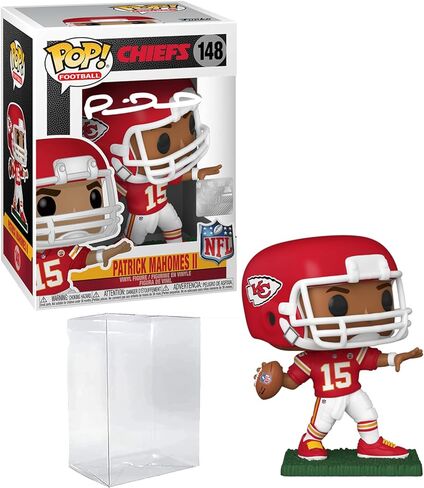 باتريك ماهومز #148 فاكس موقع معاد طباعته بالليزر وموقع من Funko POP! كرة القدم NFL: تمثال كانساس سيتي تشيفز مع حقيبة حماية in Kuwait