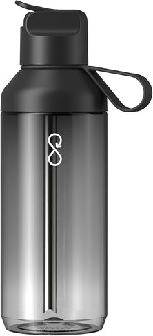 Ocean Bottle GO Clear 24 oz | Reusable Tritan Water Bottle | Lightweight & Durable | BPA-Free with Straw Lid | Sustainable, Eco-Friendly & Funds Ocean Plastic Collection (Obsidian Black) in Kuwait