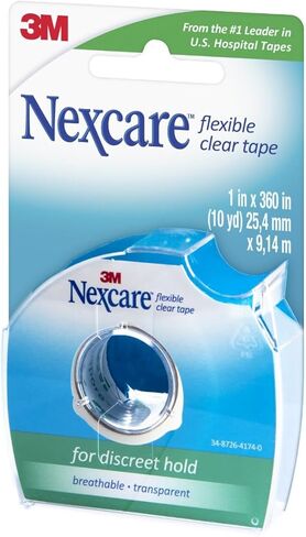 شريط وموزع للإسعافات الأولية الشفافة والمرنة من Nexcare، مقاوم للماء وشفاف، 1 × 10 ياردة، عدد 1 (عبوة من 3 قطع) in Kuwait