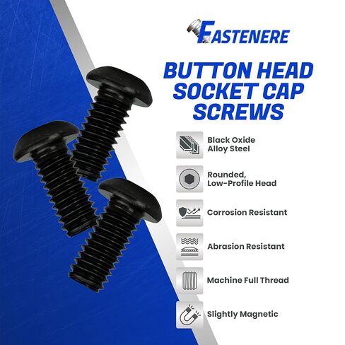 براغي غطاء مقبس رأس زر Fastenere - 4-40 × 1/4 بوصة (100 قطعة) من سبائك الصلب، ملولبة بالكامل، لمسة نهائية من أكسيد أسود ناعم، مقاومة للتآكل، خيط الآلة، سهلة التركيب مع محرك سداسي ألين in Kuwait