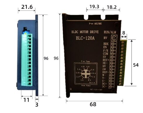 QW-BLD-120 BLDC وحدة تحكم في مشغل المحرك 24 فولت فرش محرك BLDC سائق ل 42 و 57 BLDC وحدة تحكم المحرك in Kuwait