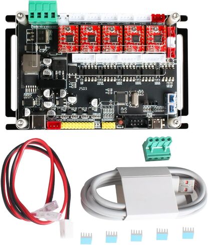 RATTMMOTOR 4 محاور GRBL CNC لوحة تحكم آلة النقش بمنفذ USB، يدعم محرك 775 أو محرك مغزل 300 وات/500 وات 48 فولت، يمكن توصيل محركات الأقراص الخارجية/مفتاح الحد/المسبار/وحدة التحكم غير المتصلة بالإنترنت in Kuwait