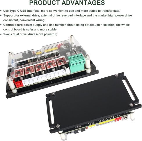 RATTMMOTOR 4 محاور GRBL CNC لوحة تحكم آلة النقش بمنفذ USB، يدعم محرك 775 أو محرك مغزل 300 وات/500 وات 48 فولت، يمكن توصيل محركات الأقراص الخارجية/مفتاح الحد/المسبار/وحدة التحكم غير المتصلة بالإنترنت in Kuwait