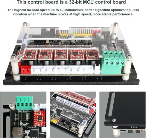 RATTMMOTOR 4 محاور GRBL CNC لوحة تحكم آلة النقش بمنفذ USB، يدعم محرك 775 أو محرك مغزل 300 وات/500 وات 48 فولت، يمكن توصيل محركات الأقراص الخارجية/مفتاح الحد/المسبار/وحدة التحكم غير المتصلة بالإنترنت in Kuwait