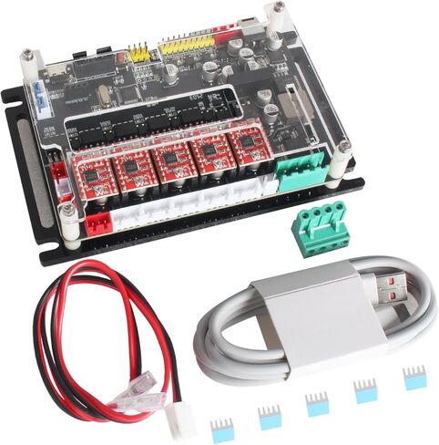 RATTMMOTOR 4 محاور GRBL CNC لوحة تحكم آلة النقش بمنفذ USB، يدعم محرك 775 أو محرك مغزل 300 وات/500 وات 48 فولت، يمكن توصيل محركات الأقراص الخارجية/مفتاح الحد/المسبار/وحدة التحكم غير المتصلة بالإنترنت in Kuwait