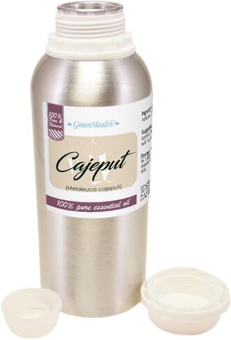 Cajeput Essential Oil – 8 fl oz (237 ml) Aluminum Bottle w/Plug Cap – 100% Pure Essential Oil – GreenHealth in Kuwait