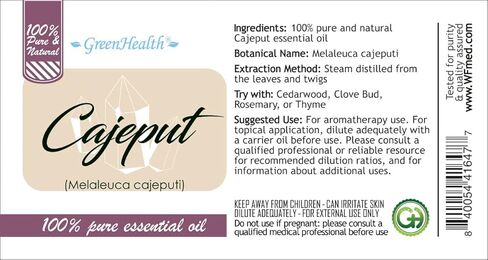 Cajeput Essential Oil – 8 fl oz (237 ml) Aluminum Bottle w/Plug Cap – 100% Pure Essential Oil – GreenHealth in Kuwait