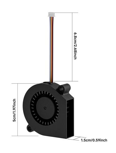 مروحة تبريد متوافقة مع Flashforge Adventurer 5M/5M Pro/AD5X، 5015 DC 24V Hotend Heatsink مروحة بدون فرشاة طباعة رأس الطارد Hotend Fan استبدال ملحقات الطباعة ثلاثية الأبعاد in Kuwait