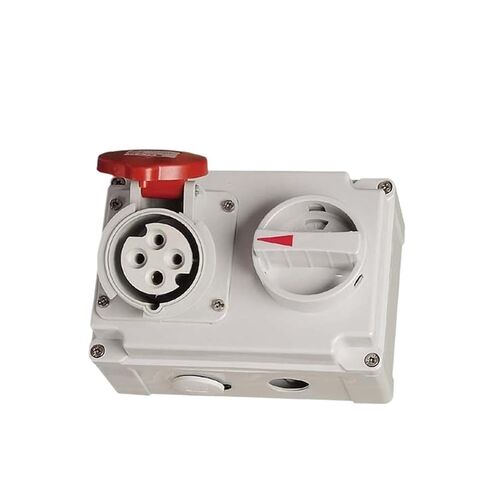 Industrial Waterproof Mechanical Interlock with Switch Socket 4 Holes 16A Three-Phase Four-Wire Combination Socket IP44(CF-7275) in Saudi Arabia