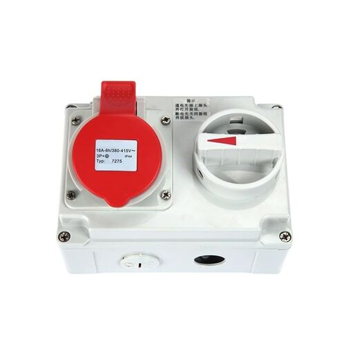 Industrial Waterproof Mechanical Interlock with Switch Socket 4 Holes 16A Three-Phase Four-Wire Combination Socket IP44(CF-7275) in Saudi Arabia