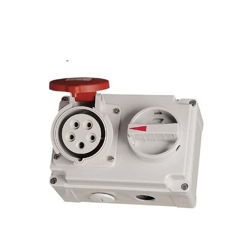 Industrial Waterproof Mechanical Interlock with Switch Socket 4 Holes 16A Three-Phase Four-Wire Combination Socket IP44(CF-7275) in Saudi Arabia