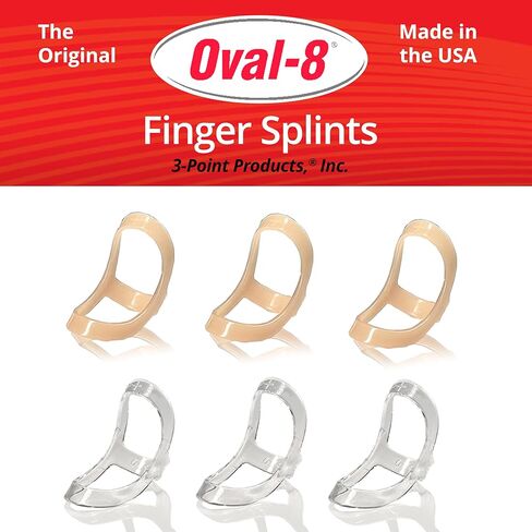 3-Point Products Oval-8 Finger Splint, Support and Protection for Arthritis, Trigger Finger or Thumb, and Other Finger Conditions, Size 9 (Pack of 3) available in Beige or Clear in Kuwait