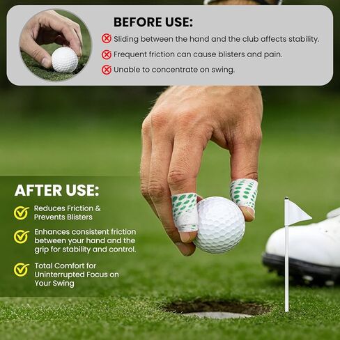 Blister Tape for Golf, Gym & Sports, 2 Pack Athletic Finger Tape, 4-Way Stretch Breathable Adhesive Sports Strips for Blisters Protection, Comfortable Stable Grip Support in Saudi Arabia