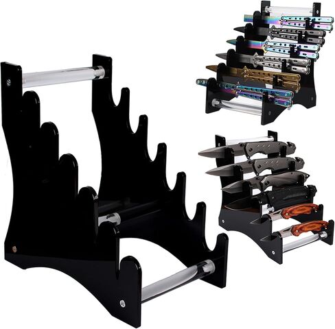 WANLIAN knife stand,Knife display stand,Acrylic knife display case, collectible knife display stand, knife collection display stand, for pocket knife organizer& Display hut home decoration (Black) in Kuwait