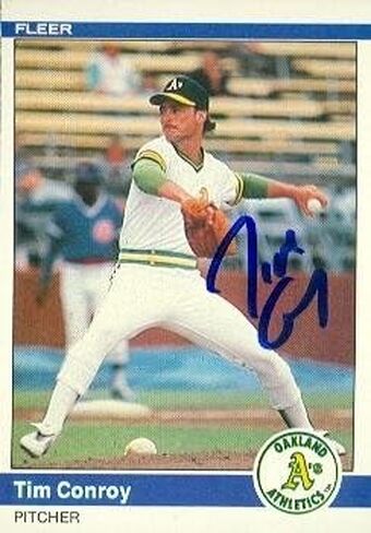 Autograph 120884 Oakland Athletics 1984 Fleer No. 442 Tim Conroy Autographed Baseball Card in Kuwait