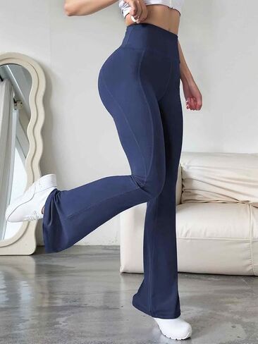 Flare Leggings,High-Waisted Yoga Pants Tummy Control,Wide Leg for Gym,Lounge & Travel in Saudi Arabia