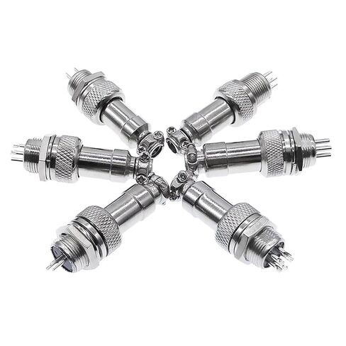 10PCS Metal Connector GX12 Panel Circular Socket 2pin 3Pin 4Pin 5Pin 6Pin 7Pin 5A 125v M12 Connectors(3Pin 10PCS) in Saudi Arabia