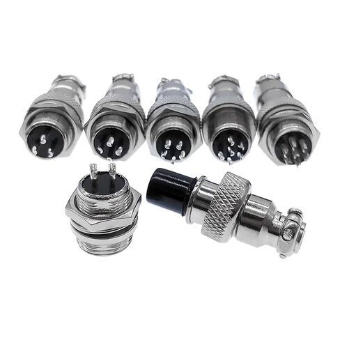 10PCS Metal Connector GX12 Panel Circular Socket 2pin 3Pin 4Pin 5Pin 6Pin 7Pin 5A 125v M12 Connectors(3Pin 10PCS) in Saudi Arabia