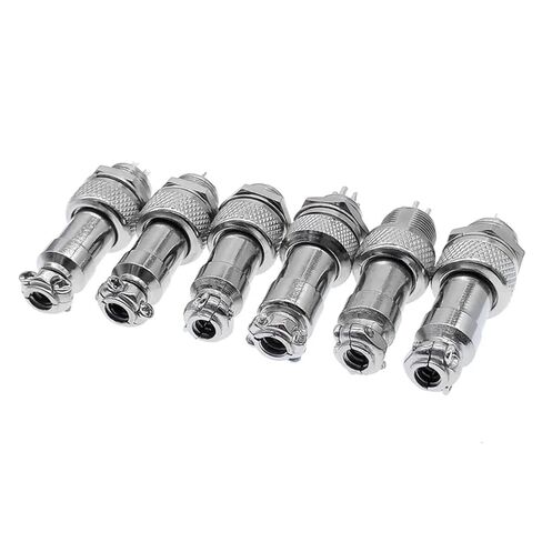 10PCS Metal Connector GX12 Panel Circular Socket 2pin 3Pin 4Pin 5Pin 6Pin 7Pin 5A 125v M12 Connectors(3Pin 10PCS) in Saudi Arabia