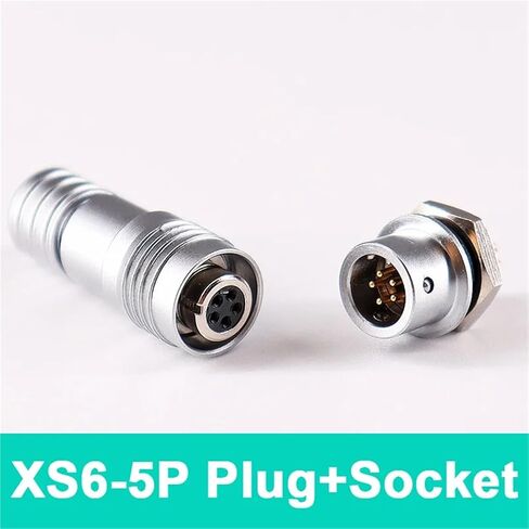 XS6 Mini Socket 2Pin 3Pin 4Pin 5Pin 6mm Quick Connector Push-Pull Connectors 1Pcs(XS6-5PIN) in Saudi Arabia