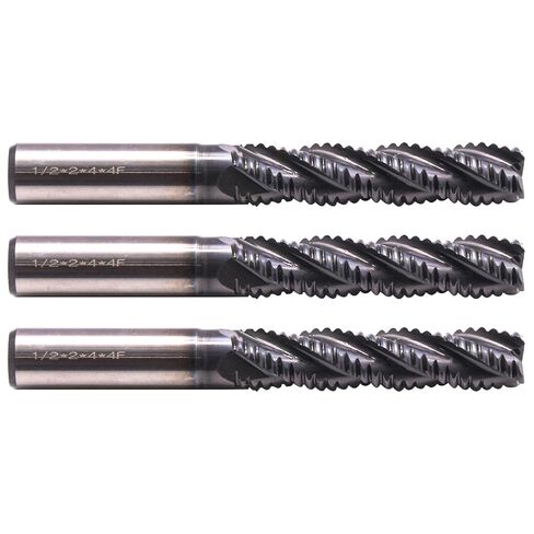 BestParts 5Pcs 1/4in M42 8% Cobalt High Speed Steel Roughing End Mills - AlTiN Coated, 4 Flute, 35 Degree Helix, 1/4" Cutting Diameter, 1/4" Shank Diameter, 3/4" Length of Cut, 2-1/2" Overall Length in Saudi Arabia